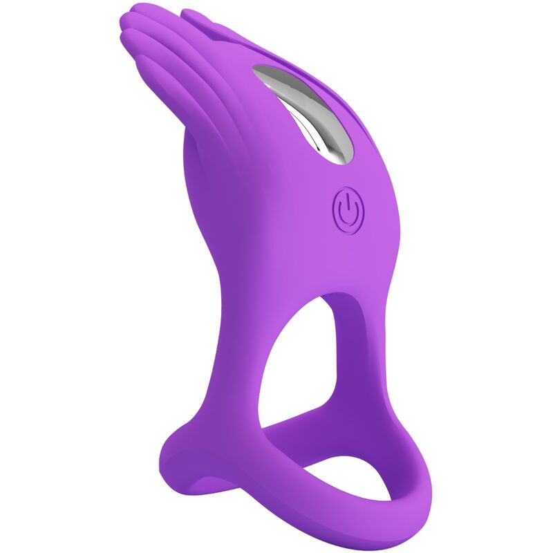 Pretty Love Silas Vibrant Penis Ring - 7 Vibraciones Silicona Morada