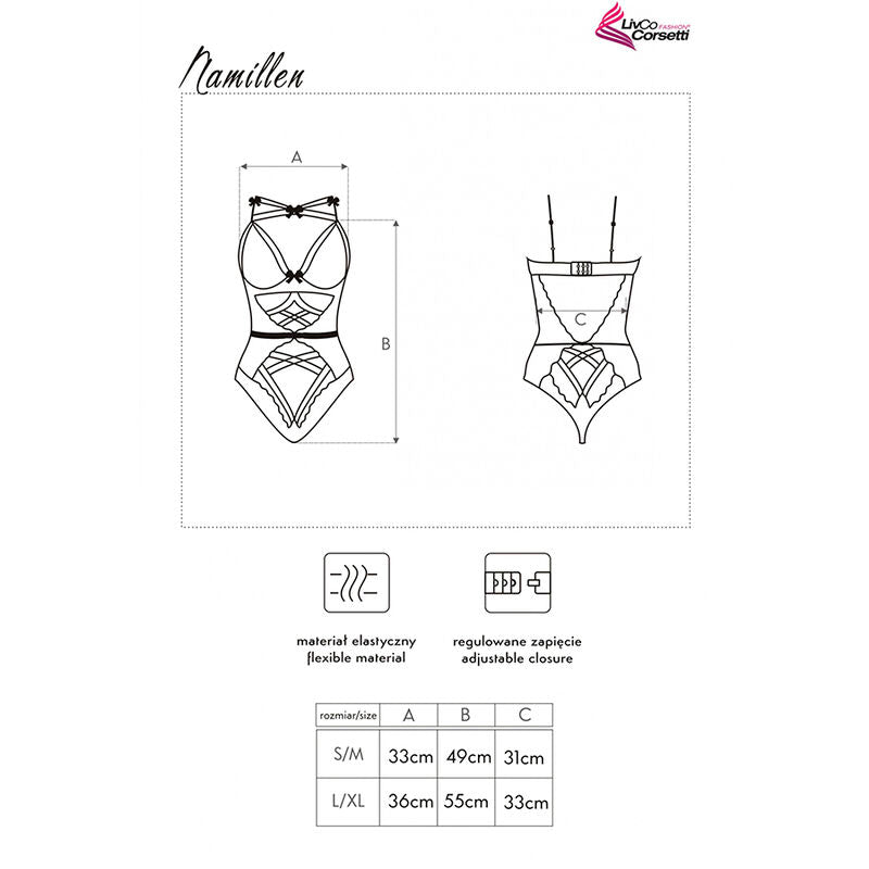 Livco Corsetti Namillen LC 90528 Body Negro Encaje