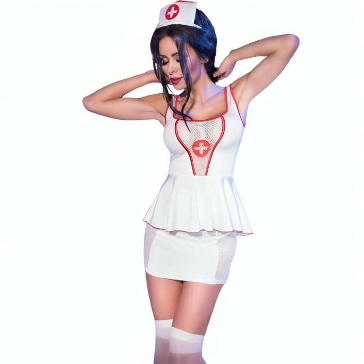 Disfraz de Enfermera Chilirose CR 4160 - Top y Falda S/M