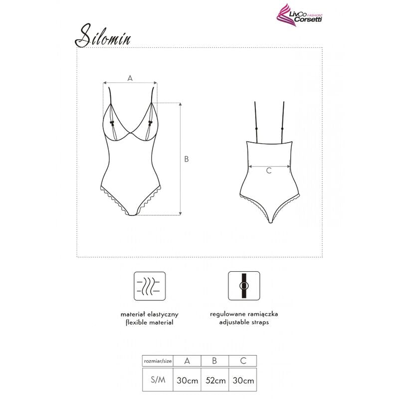Livco Corsetti Fashion Silomin LC 1401 - Body + Bata Negra Talla Única