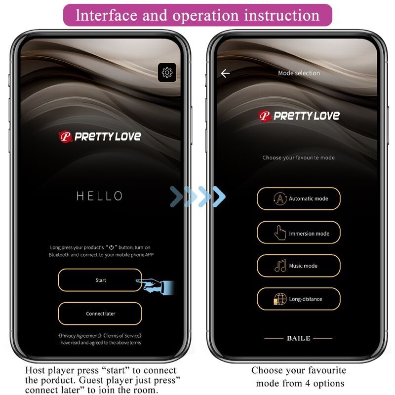 Pretty Love Billy Vibración Control Remoto Púrpura con App