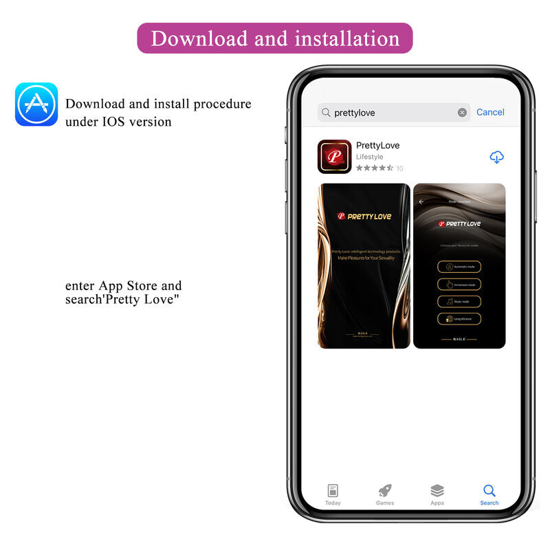 Pretty Love Hector Vibrador con Control por App - Púrpura