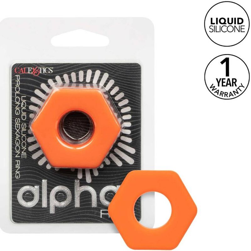 CalExotics Alpha Prolong Sexagon Ring Orange - Anillo Estimulador