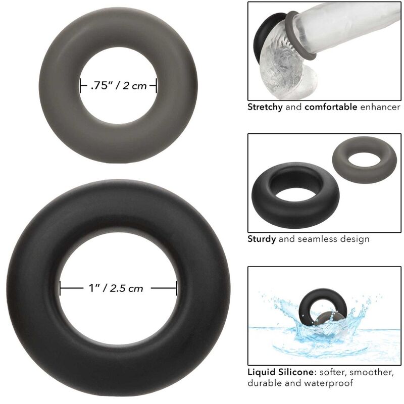 CalExotics Alpha Prolong Set of 2 Ring Grey