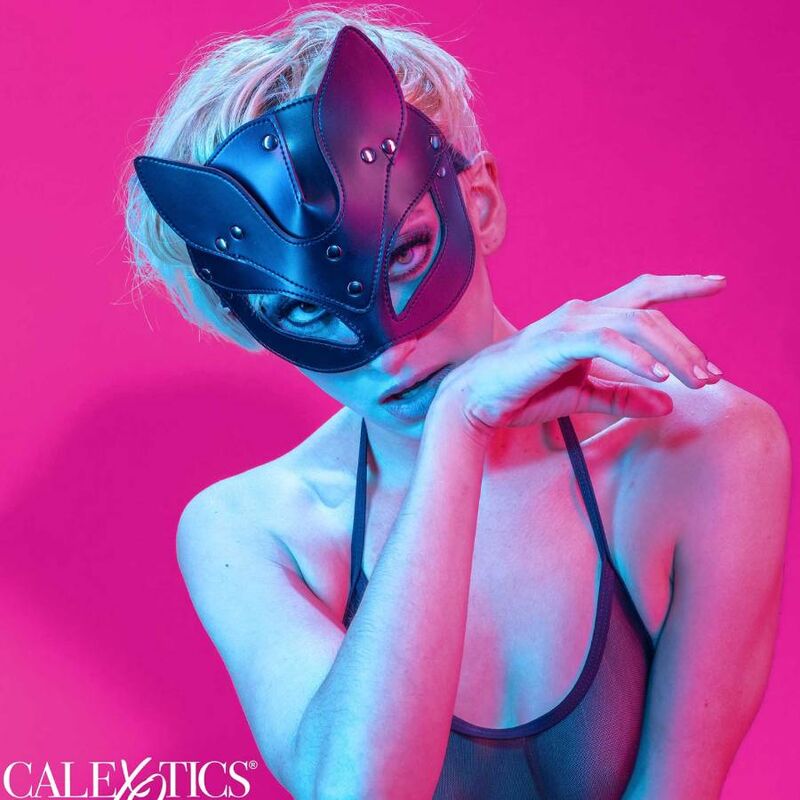 Máscara de Gato Euphoria CalExotics - Cuero Vegano y Terciopelo