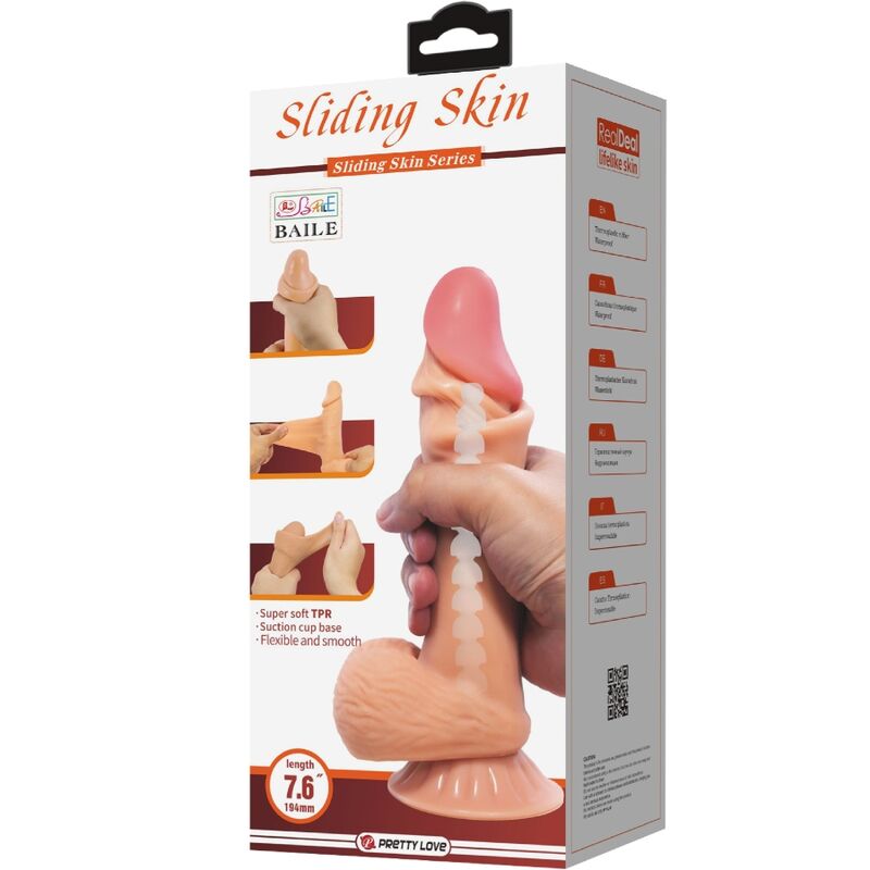 Pretty Love Sliding Skin Series - Dildo Realista 19.4 cm con Ventosa