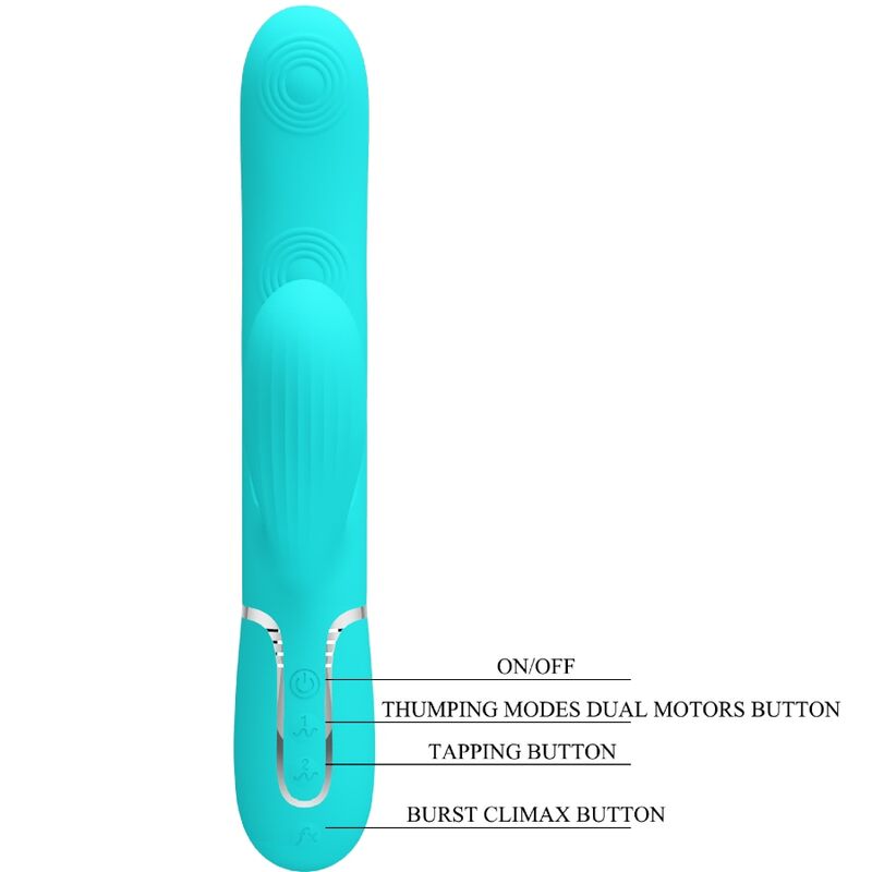 Pretty Love Perlita Multifunction 3 en 1 Vibrador G-Spot Aqua Green