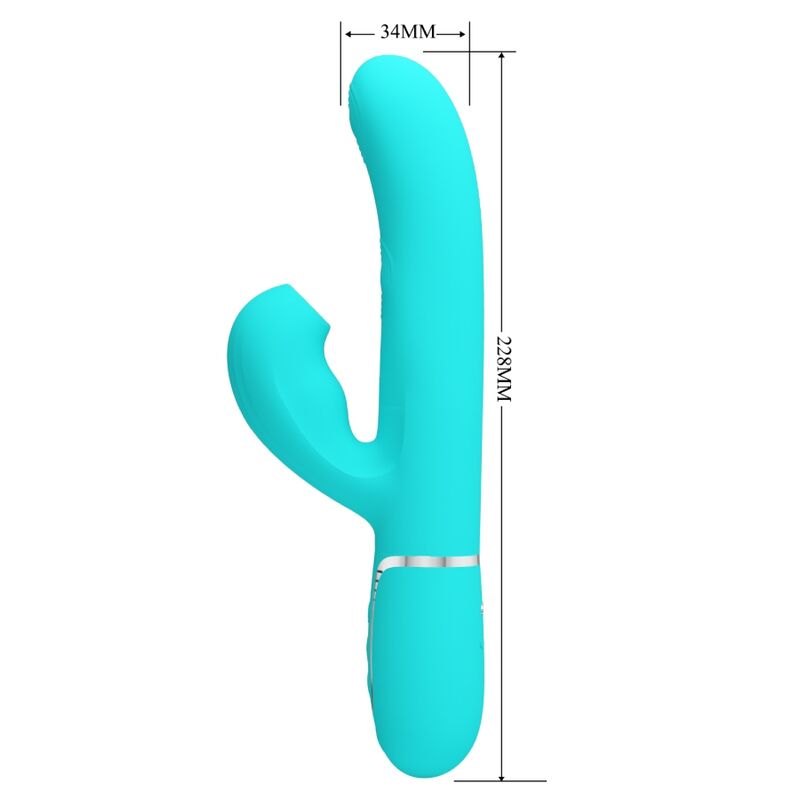 Pretty Love Perlita Multifunction 3 en 1 Vibrador G-Spot Aqua Green