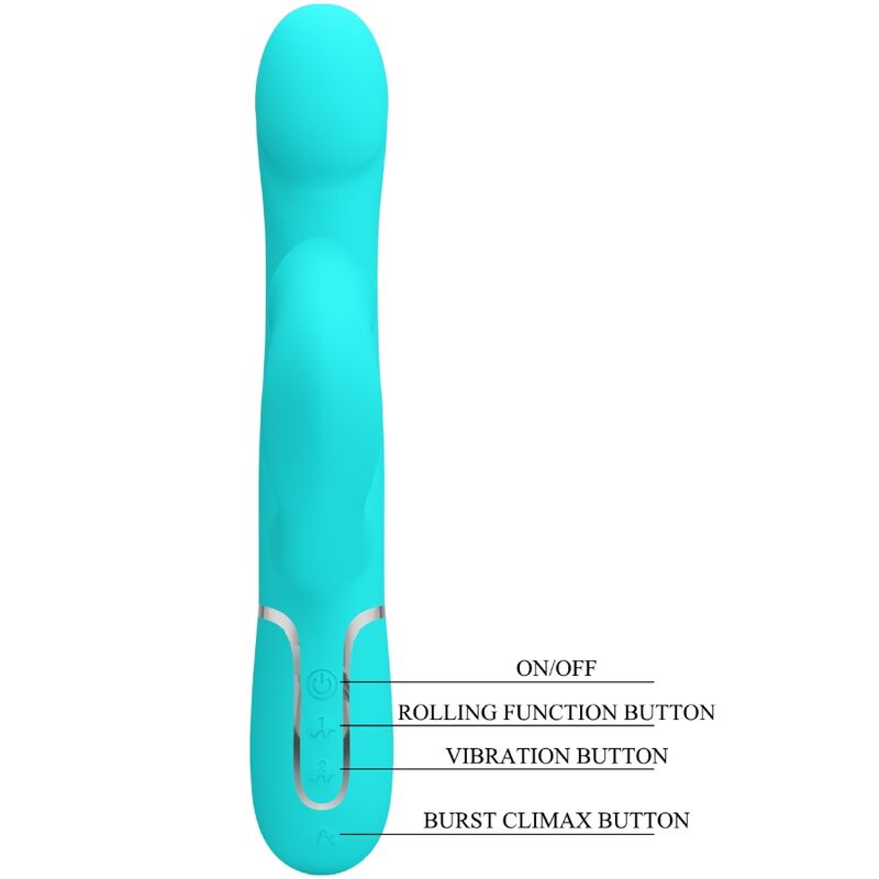 Pretty Love Rabbit Vibrator Pearls Aqua Green