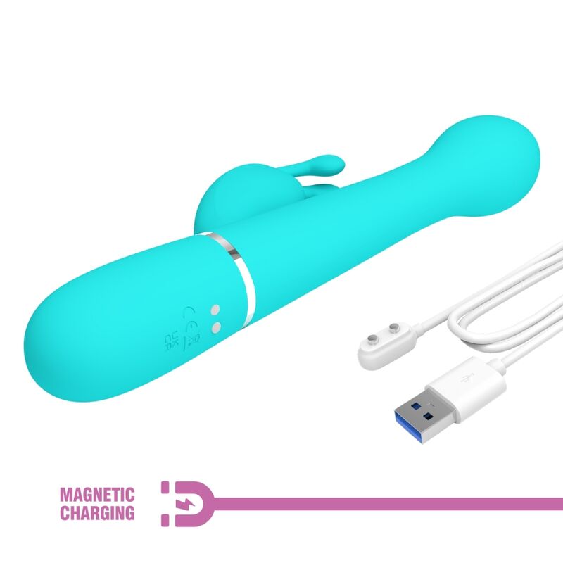 Pretty Love Dejon Rabbit Vibrator 3 en 1 Multifunction Aqua Green