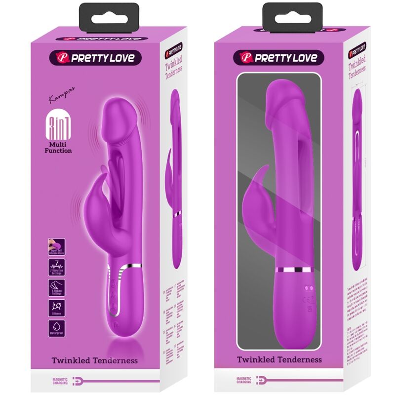Pretty Love Kampas Rabbit 3 en 1 - Vibrador Multifunción Fucsia