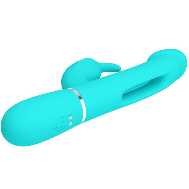 Pretty Love Kampas Rabbit 3 en 1 - Vibrador Multifunción Aqua Green