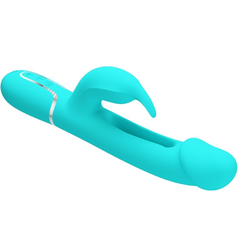 Pretty Love Kampas Rabbit 3 en 1 - Vibrador Multifunción Aqua Green