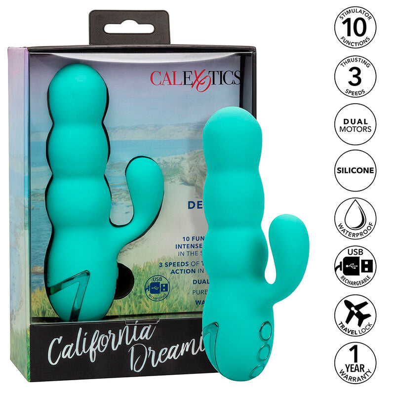 California Dreaming Del Mar Diva Vibrator Rabbit Aqua Green