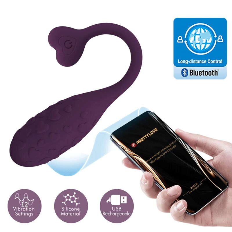 Pretty Love Fisherman App Controlled Vibrating Egg Lila