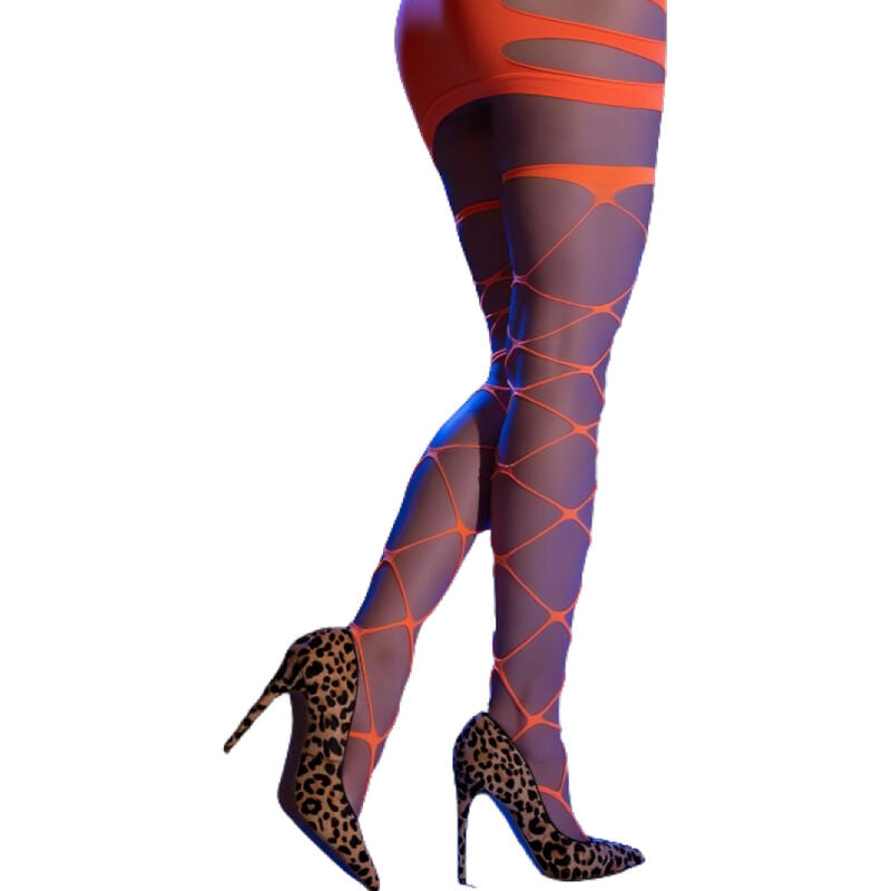 Chilirose CR 4706 Medias Cabaret Naranja - Ojales Grandes S/M