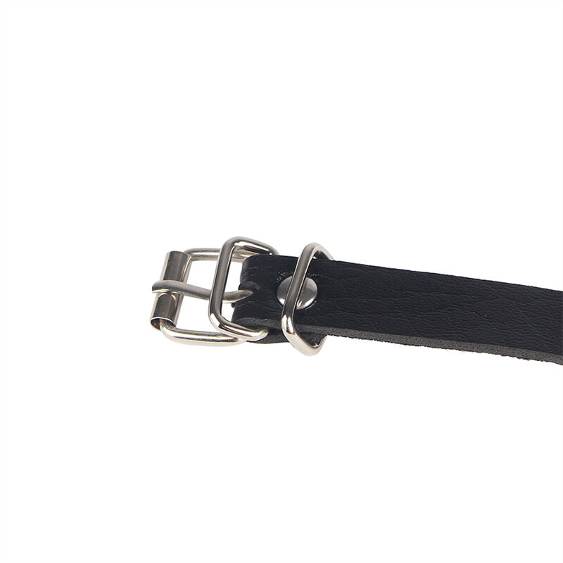 Cinturón de Cuero con Cadenas y Anillos Subblime Fetish Negro