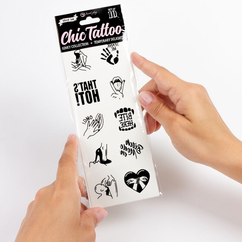 Set de 10 Tatuajes Temporales Kinky Collection - Secret Play