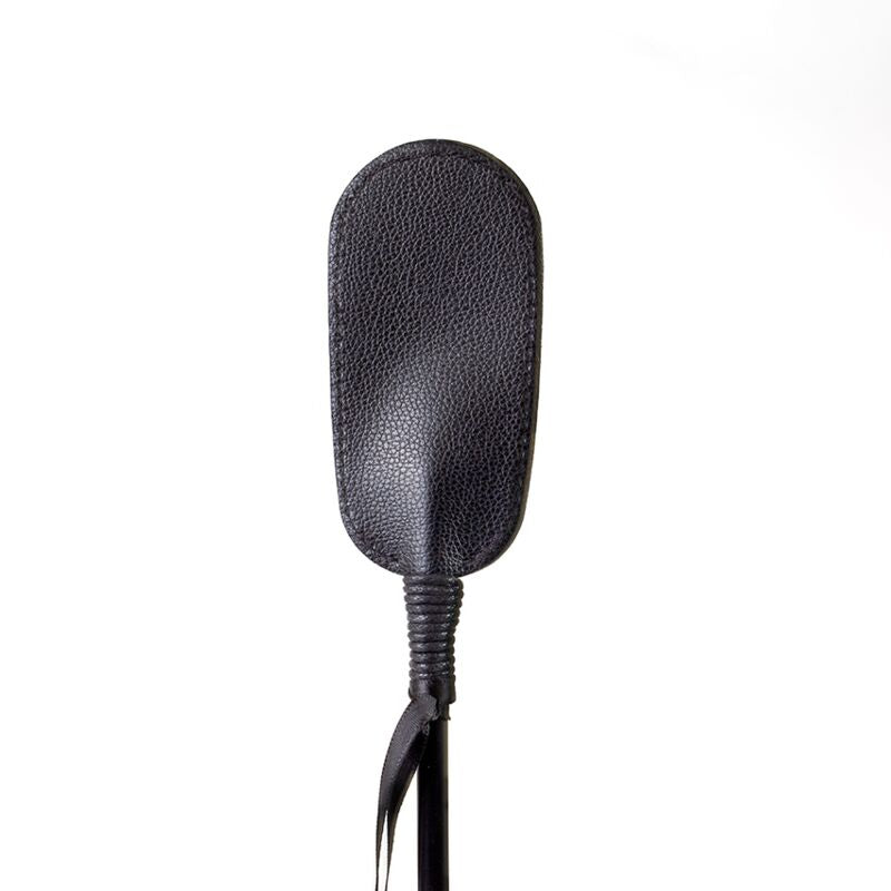 SECRET PLAY Black Whip - Fusta de Cuero Vegano para BDSM