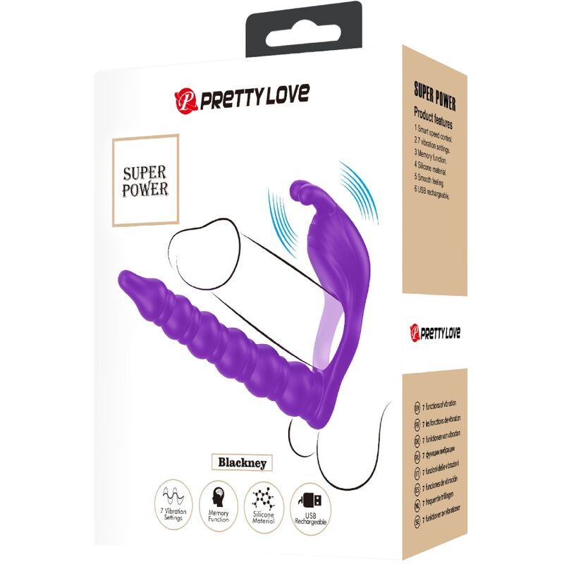 Pretty Love Blackney - Anillo Peneano con Vibrador Anal Lila