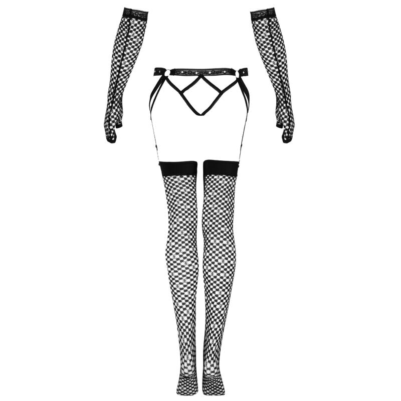 Nemalia Set Negro - Liguero, Medias y Guantes LivCo Corsetti Fashion