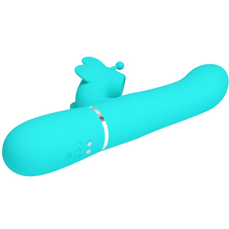 Pretty Love Multifunction Rabbit Vibrator 4 en 1 Butterfly Aqua Green