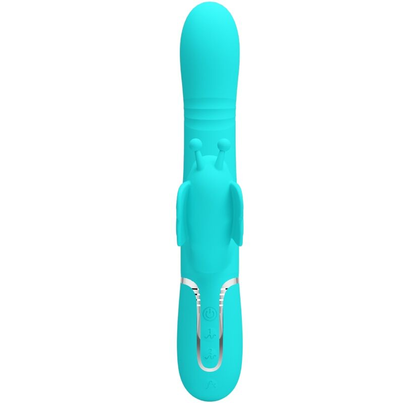 Pretty Love Multifunction Rabbit Vibrator 4 en 1 Butterfly Aqua Green