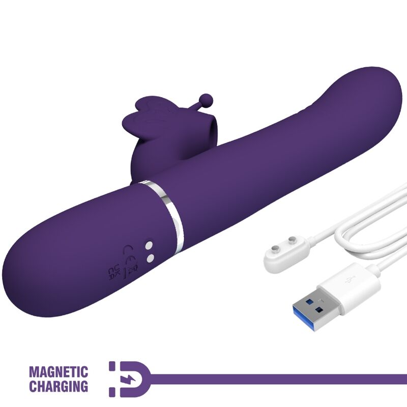 Pretty Love Multifunction Rabbit Vibrator 4 en 1 Butterfly Purple
