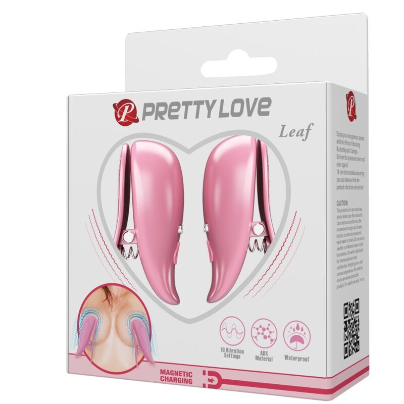 Pretty Love Leaf - Pinzas Vibrantes para Pezones Rosa