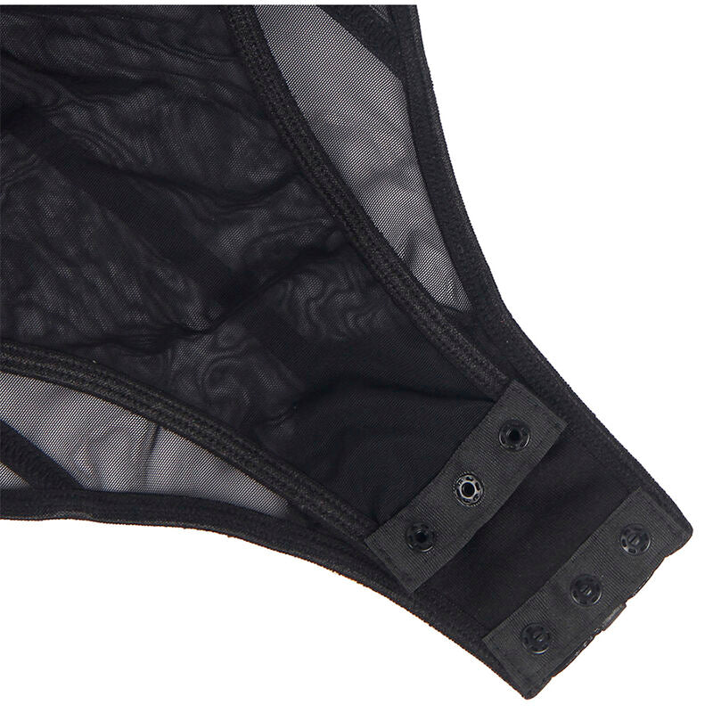 Bodysuit Black Chain Suspenders PowerMesh S/M - Subblime Bodies