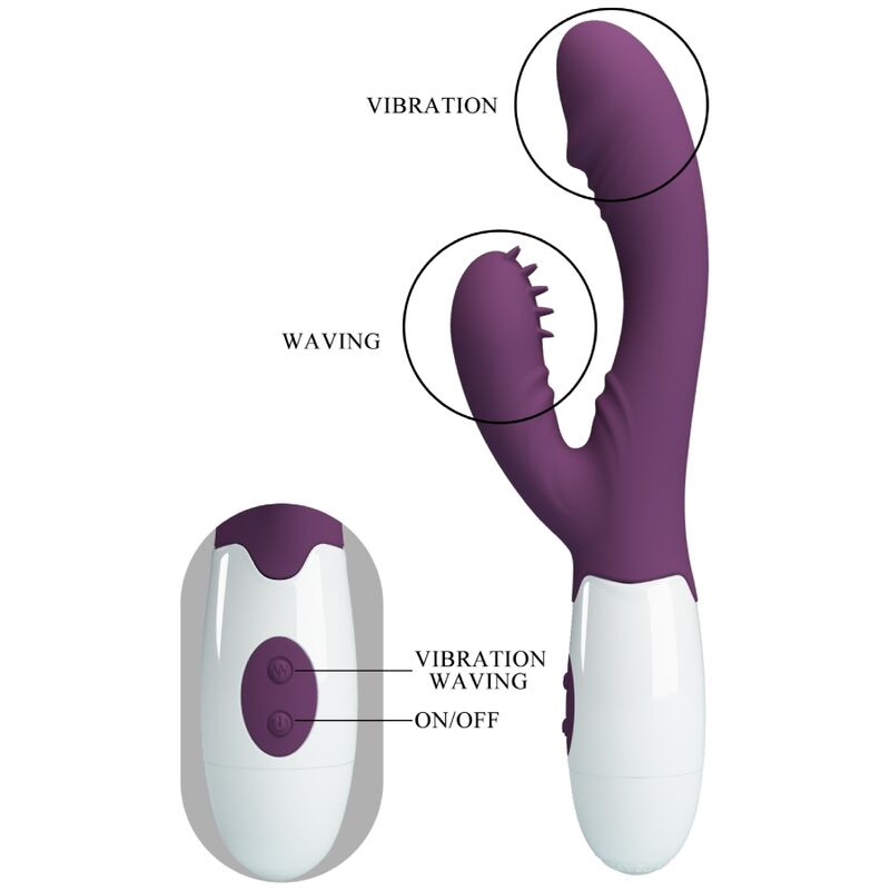 Pretty Love Andre Rabbit Vibrator & G-Point Stimulator Purple
