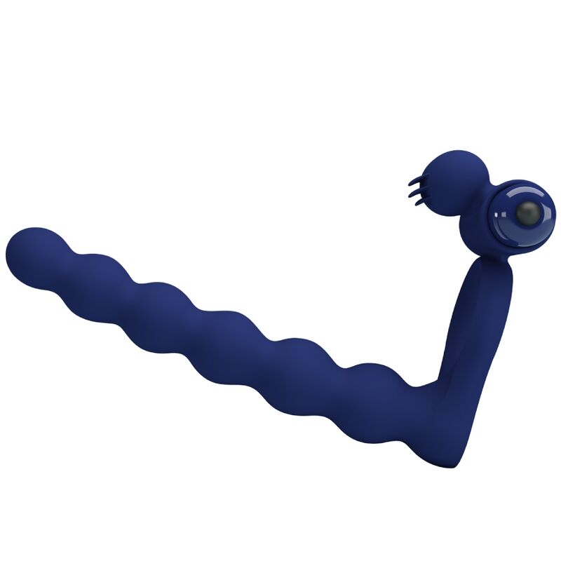 Pretty Love Vibrating Ring with Plug Blue - Anillo Vibrante