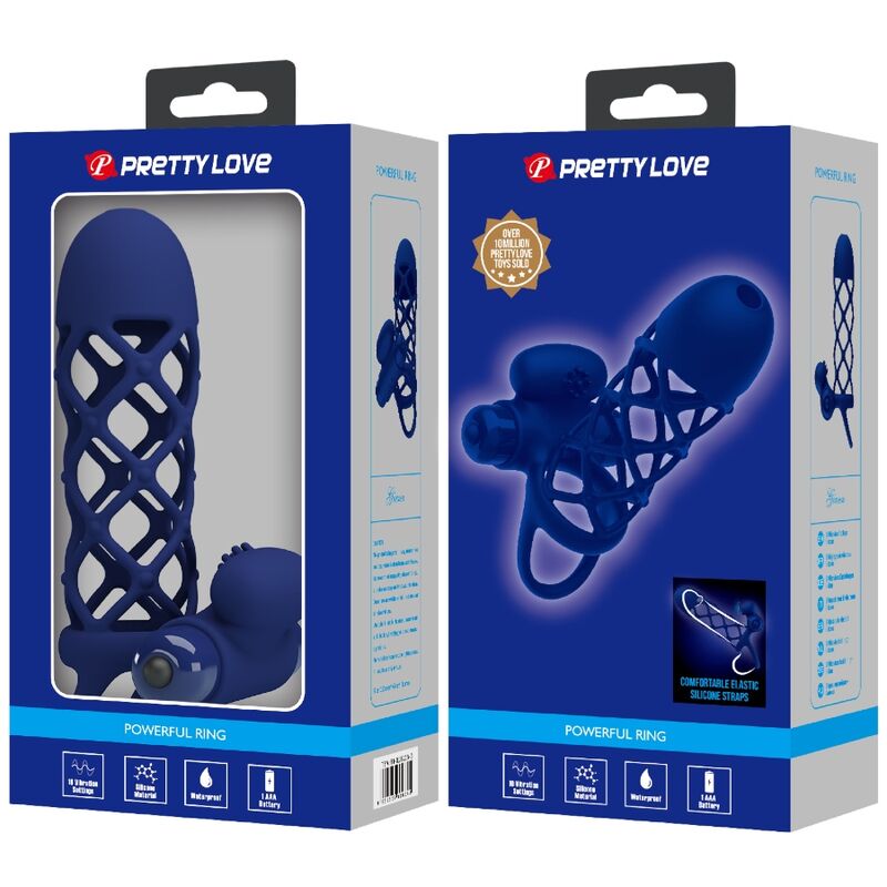 Pretty Love Giann Vibrator Ring - Anillo Vibrador de Silicona Azul