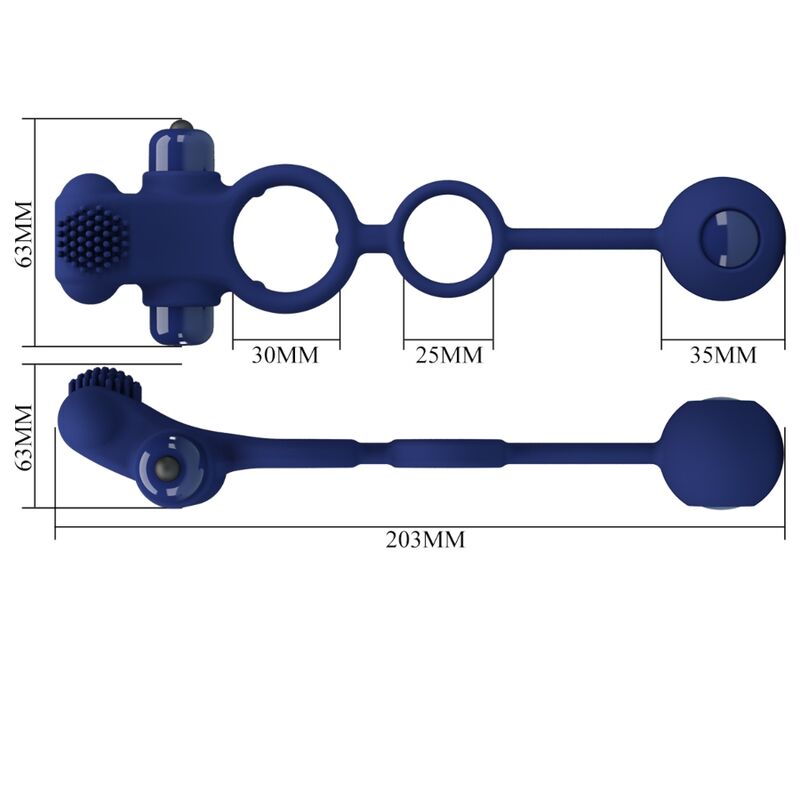 Pretty Love Remington Double Vibrating Ring with Plug Blue