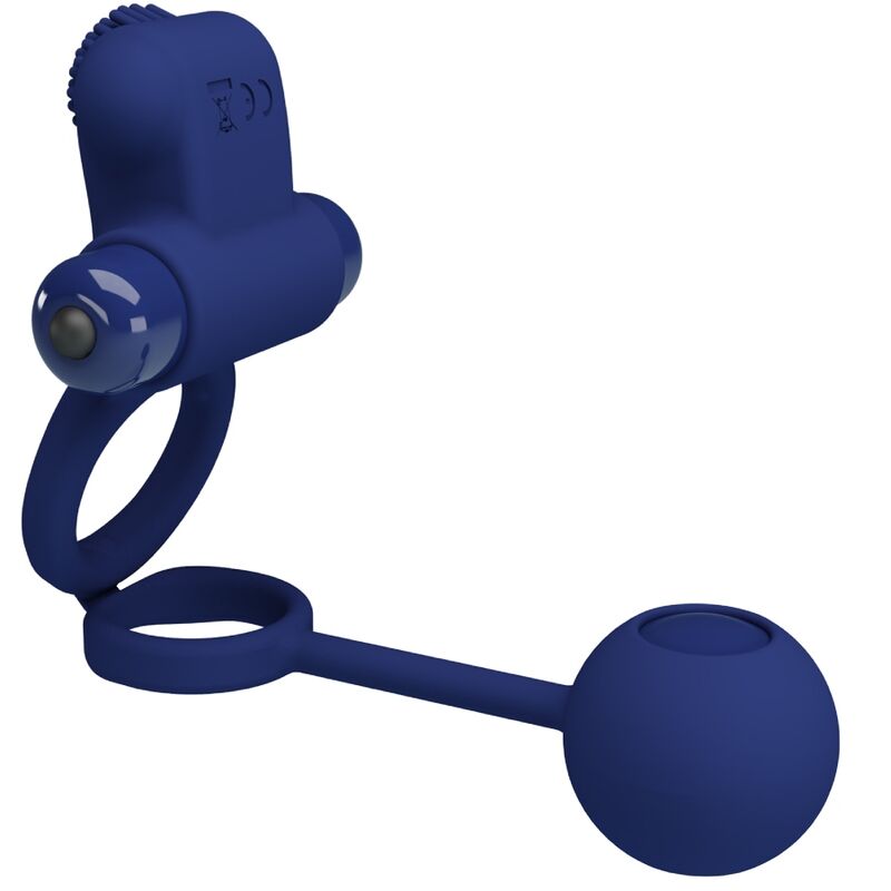 Pretty Love Remington Double Vibrating Ring with Plug Blue