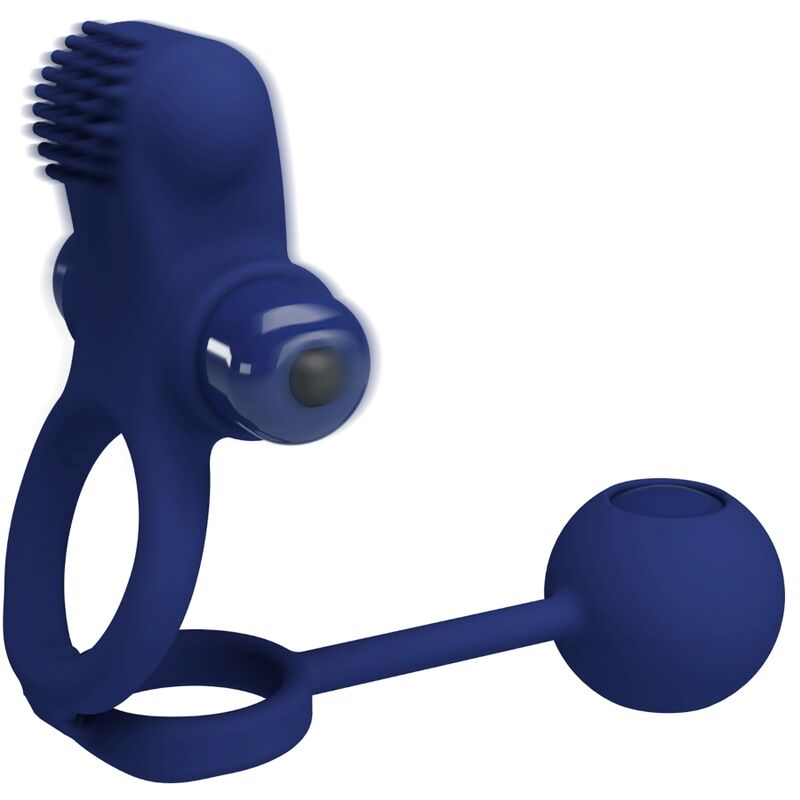 Pretty Love Remington Double Vibrating Ring with Plug Blue