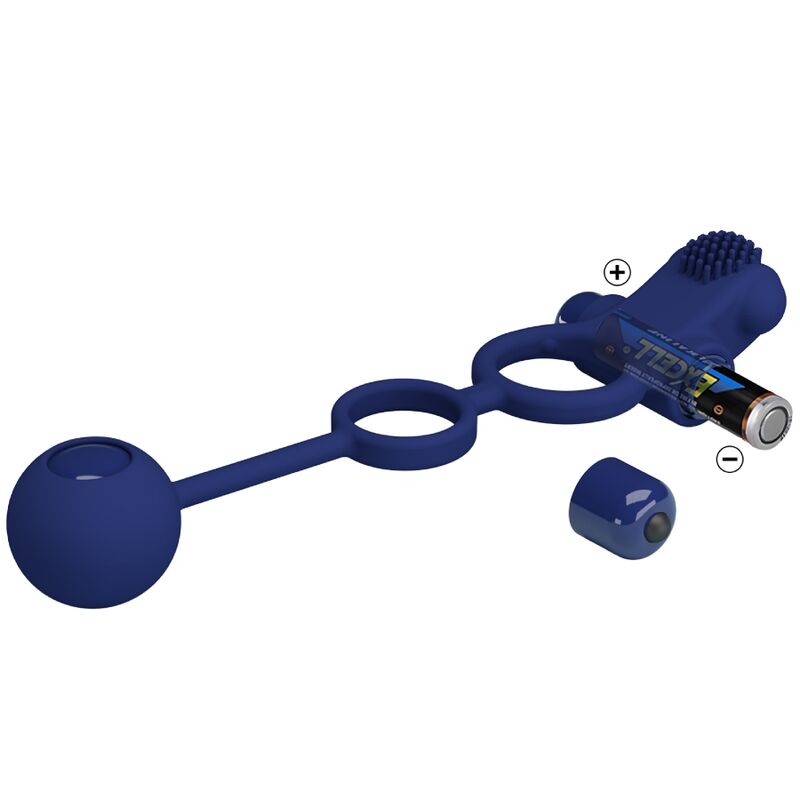 Pretty Love Remington Double Vibrating Ring with Plug Blue