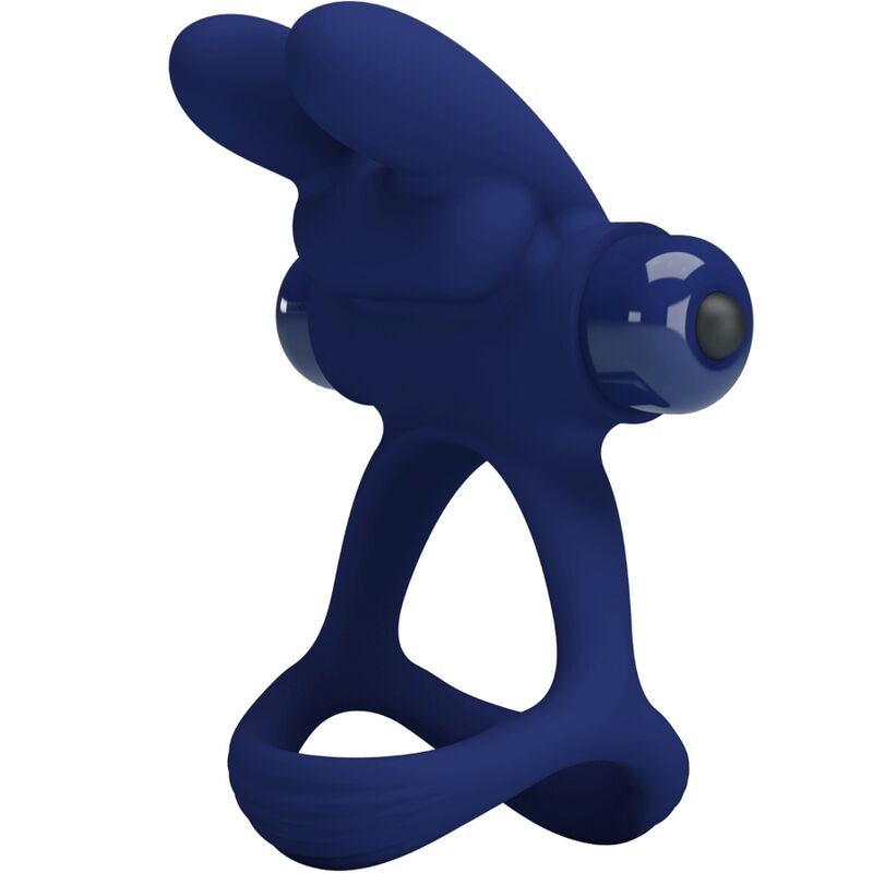 Pretty Love Francisco Double Vibrating Ring Rabbit Blue