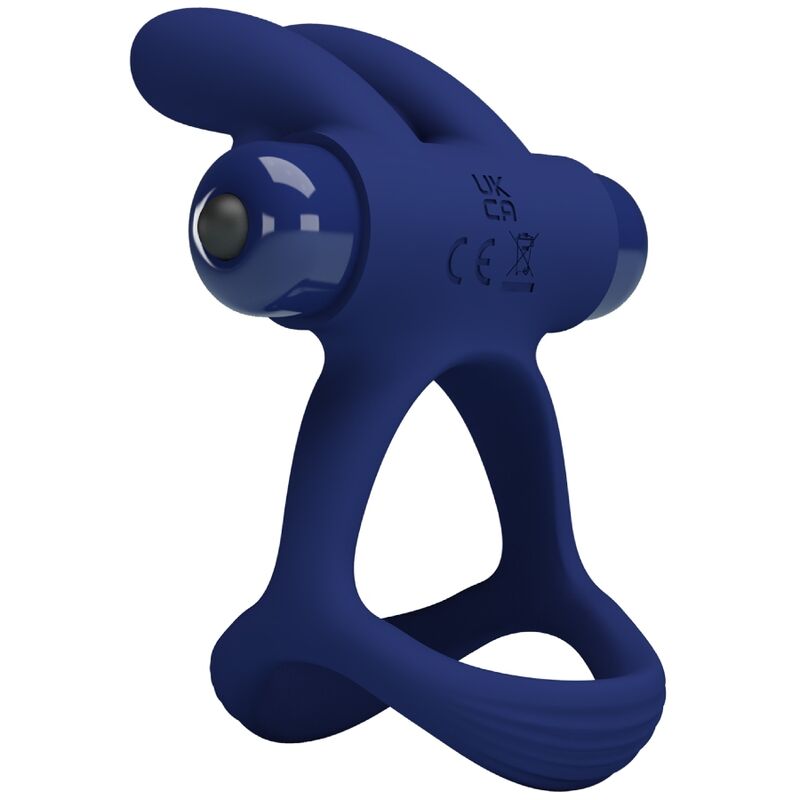 Pretty Love Francisco Double Vibrating Ring Rabbit Blue