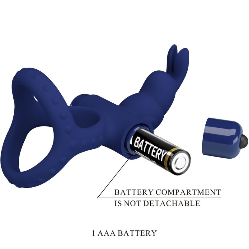 Pretty Love Luchito Double Vibrating Ring Rabbit Blue