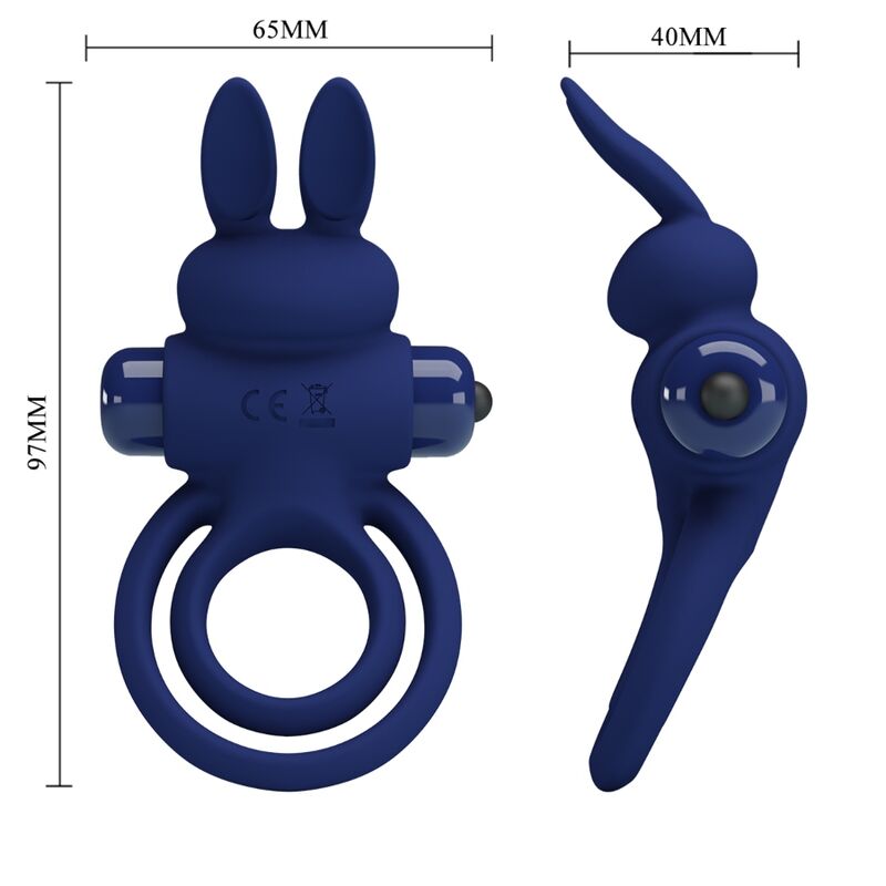 Pretty Love Darey Double Vibrating Ring Rabbit Blue