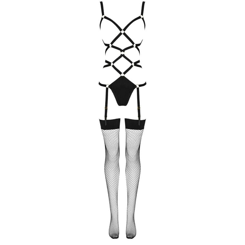 Livco Corsetti Thiara LC 20213 - Conjunto Body + Medias Negro L/XL