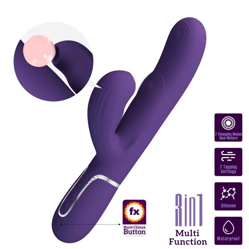 Pretty Love Perlita G-Spot Vibrator 3 en 1 Púrpura