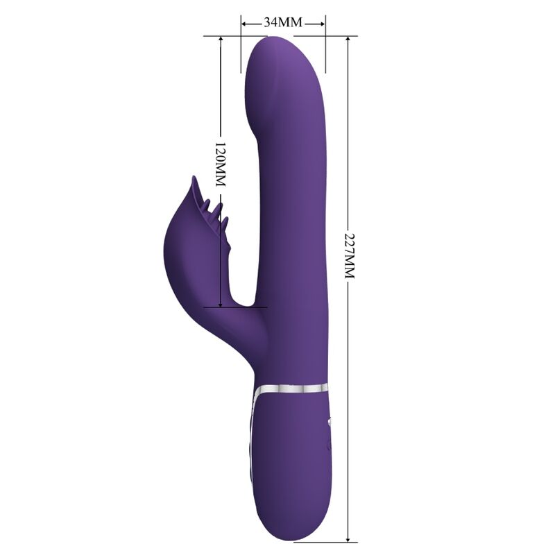 Pretty Love Zalin Rabbit Vibrator Pearls 4 en 1 Púrpura