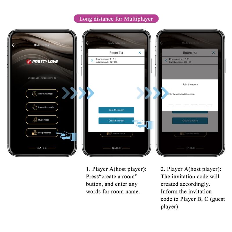 Pretty Love Hector Electroshock Vibrator con App - Violeta