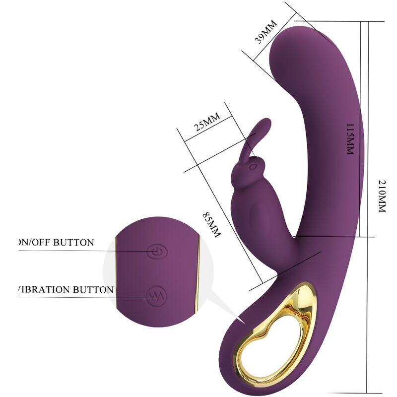 Pretty Love Liam Rabbit Vibrator & G Spot Stimulator Purple