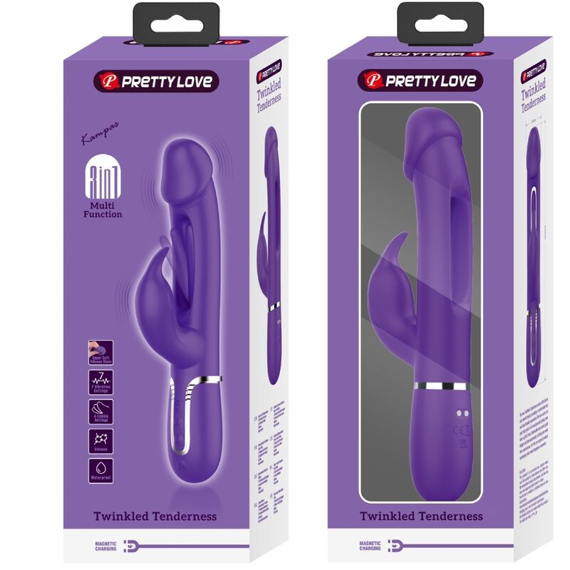 Pretty Love Kampas Rabbit 3 en 1 - Vibrador Multifunción Violeta