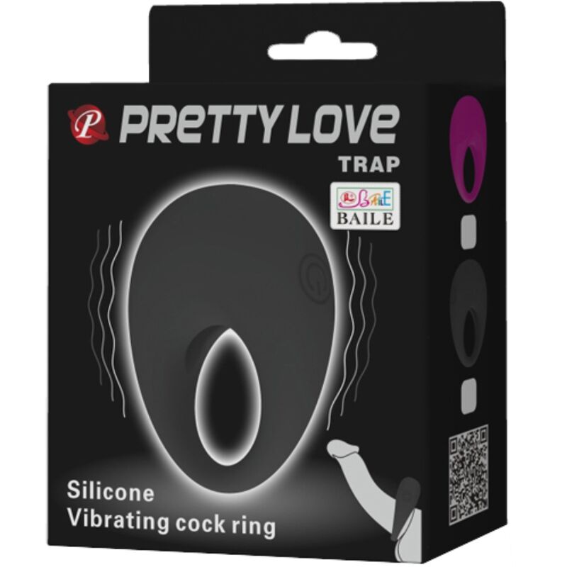 Pretty Love Trap Vibrator Ring Black - Anillo Vibrador para Hombre
