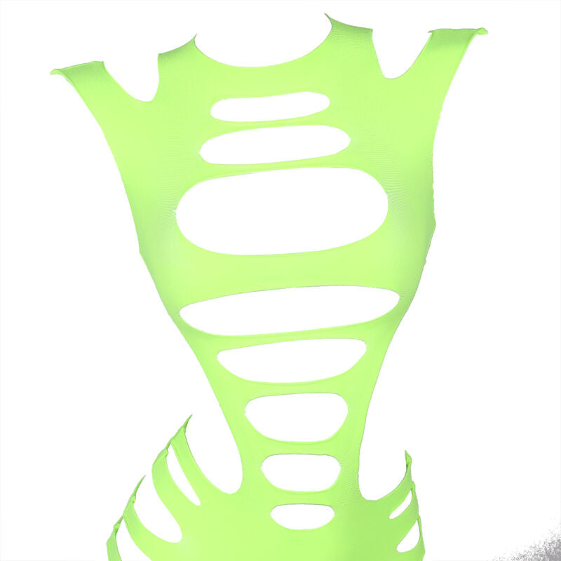 Subblime Vestido Fishnet Verde Manga Larga Elástico Talla Única