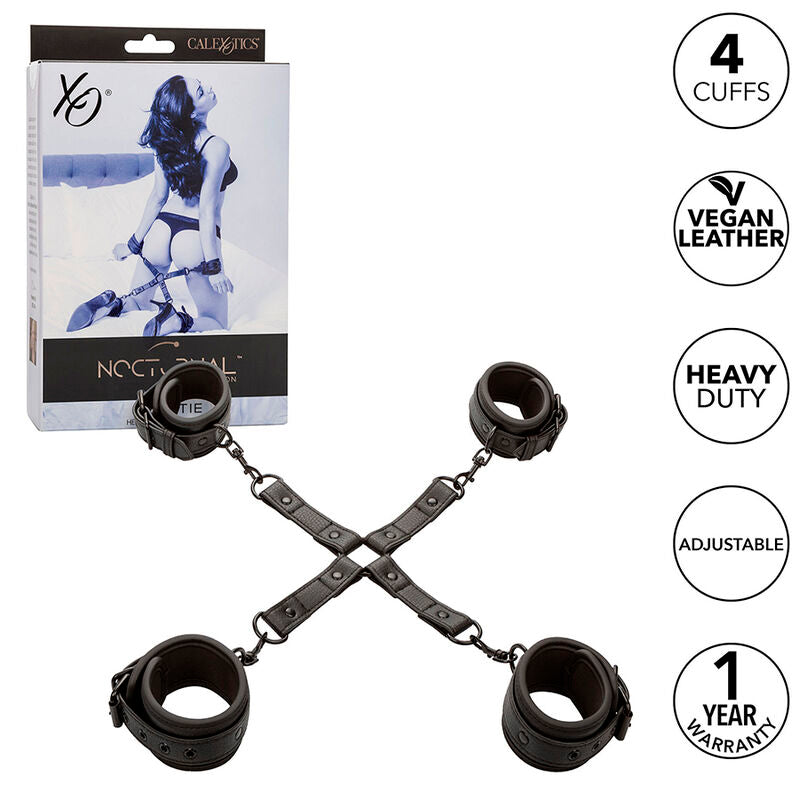 CalExotics Nocturnal Hog Tie Connector - Set Bondage Cuero Ajustable